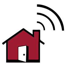 Premier Media Technology logo - house with signal marks
